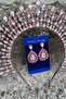 Michaelle Pink Bridal Henna Crown Special Occasion Accessory Women's Crown and Drop Shuttle Earrings Set - 2