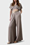 Wide Leg High Waist Wide Leg Pleated Trousers Pants 053 - 3