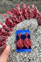 Salome Red Bridal Henna Crown Special Occasion Accessory Women's Crown and Wide Shuttle Earrings Set - 3