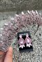 Salome Pink Bridal Henna Crown Special Occasion Accessory Women's Crown and Three Shuttle Earrings Set - 2
