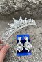 Renata Silver Bridal Henna Crown Special Occasion Accessory Women's Crown and Wide Shuttle Earrings Set - 2