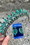 Ivanna Green Bridal Henna Crown Special Occasion Accessory Women's Crown and Thin Shuttle Earring Set - 2