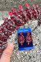 Salome Burgundy Bridal Henna Crown Special Occasion Accessory Women's Crown and Thin Shuttle Earring Set - 3