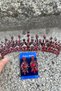 Ivanna Burgundy Bridal Henna Crown Special Occasion Accessory Women's Crown and Three Shuttle Earrings Set