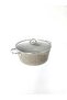 3109 - 2 Pieces - Biogranit, 36X14,5 cm - 13 Liters, Large, Deep Pot Sand Beige Body, Platinum Detail - 3
