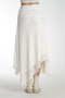 White Lace Lined True to Size Midi-Length Asymmetric Skirt - 8