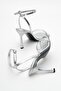 Silver patent thin heeled women's shoes - 5