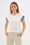 Blouse with Garnish on the Sleeves 100% Cotton White - 2
