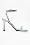 Silver patent thin heeled women's shoes - 3