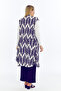 Plus Size Women's Summer Sweat-Proof Hijab Pants with Belt Pocketed Vest Double Cobalt Blue Mother Set - 7