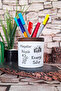 Dreams Big Energy Zero Funny Written Printed Ceramic Pen Holder Desktop Organizer