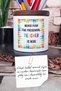 Never Fear the Preschool Teacher Is Here Kindergarten Teacher Printed Ceramic Pen Holder - 3
