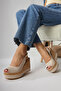 Jenny Beige Wedge Heeled Women's Shoes - 7