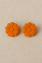 Mandarina-Handmade Polymer Clay Earrings with Orange Flower Design |   Minimal and Cheerful Style - 3
