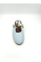 Women's Daily Stone Accessory Slippers (Leopard) Genuine Baby Blue Leather - 2