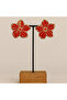 Rosso– Handmade Red Flower Design Polymer Clay Earrings |   Special Design with Gold Detail - 2