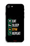 جراب حماية لجهاز Apple iPhone 8، Eat Sleep Gym Repeat - 2