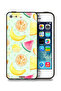 غطاء حماية لجهاز Apple iPhone 5/5s/SE برسومات فنية بألوان مائية وفواكه