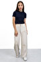 Cream Star Embroidered Wide Leg Comfortable Fabric Girls' Trousers 21147 - 3