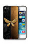 غطاء حماية من الفولاذ بتصميم فراشة لهاتف Apple iPhone 5/5s/SE