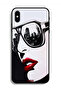 جراب واقٍ لهاتف Apple iPhone X بتصميم وجه فتاة تجريدي