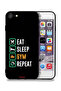 جراب حماية لجهاز Apple iPhone 8، Eat Sleep Gym Repeat