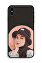 جراب واقٍ لهاتف Apple iPhone X بتصميم فتاة قبعة لطيفة