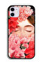 Apple iPhone 11 Protective Case Girl Face Hide In Flowers Art - 2