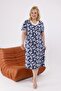 Plus Size Collar Pearl Lace Bamboo Fabric Dress - 4