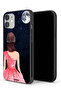 جراب حماية لجهاز Apple iPhone 12 بتصميم فتاة وقمر