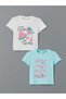 Lcw Kids Crew Neck Printed Girl's T-Shirt 2-Piece (S5)