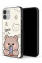 جراب حماية لجهاز Apple iPhone 12 بتصميم دب مبتسم