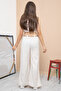Cream Button Detailed Wide Leg Girl's Belted Trousers 21150 - 6