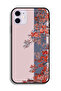 جراب حماية لجهاز Apple iPhone 12 بتصميم أوراق الشجر والزهور - 2