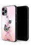 غطاء حماية لجهاز Apple iPhone 14 Pro Max بنقشة فراشات على برج إيفل