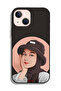 جراب حماية لجهاز Apple iPhone 13 mini بتصميم فتاة قبعة لطيفة ورسم فني - 2