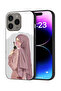 Apple iPhone 15 Pro Protective Case Cover Holding Roses Girl Art