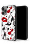 غطاء حماية لجهاز Apple iPhone 14 Pro Max برسومات أحمر الشفاه والأحذية