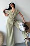Women's Double Bottom Top Suit Lace-Up Loose Cut Flowy Summer Short Sleeve Kimono Jacket Palazzo Pants - 3