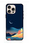 غطاء حماية لجهاز Apple iPhone 16 Pro بتصميم رسم تجريدي للقمر