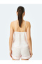 Cotton V-Neck Fisto Detailed Thin Strap Pajama Top - 4