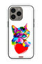 غطاء حماية لجهاز Apple iPhone 15 Pro Max بتصميم قطة ملونة - 2