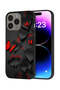 غطاء حماية لجهاز Apple iPhone 15 Pro Max بنقشة قلوب وفراشات