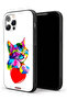 جراب حماية لجهاز Apple iPhone 11 Pro بتصميم قطة ملونة