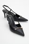 Black Pointed Toe Heeled Women's Shoes