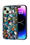 Apple iPhone 15 Plus Protective Case Cover Stones Abstract Pattern