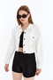 Women's Bomber Gabardine Jacket Snap Button College Denim Jacket with Pockets Colorful Easy to Match Jacket - 6