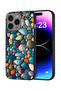 غطاء حماية لجهاز Apple iPhone 15 Pro Max بنمط تجريدي من الأحجار