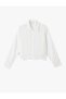 Buttoned Fisto Detailed Long Sleeve Classic Collar Shirt