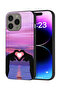 غطاء حماية لجهاز Apple iPhone 15 Pro Max بتصميم قلب وقمر